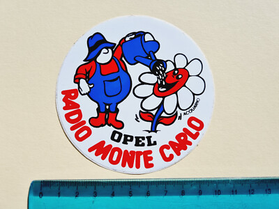 Autocollant Radio Monte Carlo Gemelli Opel - Sticker Vintage Années 80 Original