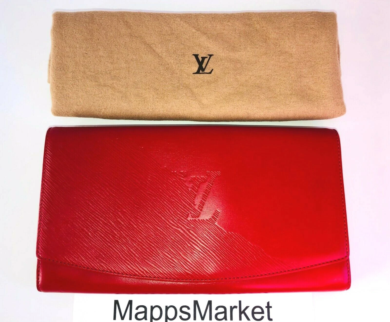 LOUIS VUITTON（LV） Pochetta Micene Rossa Egeo Autentica Louis Vuitton Opera Line Pelle di Vitello Rosso Egeo