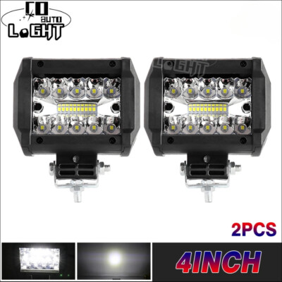2x 4 Zoll LED Arbeitsscheinwerfer 12V 6D Offroad Scheinwerfer Traktor Bagger SUV