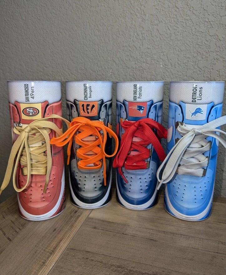 Vaso de zapatillas de fútbol americano para equipos universitarios de la NFL, copas, vaqueros, Steelers, Clemson Foto 3 de 4