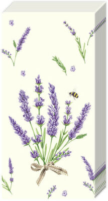 BOUQUET OF LAVENDER creme floral Taschen Neuheit Taschentücher 21 cm sq 4-lagig - 2 Packungen