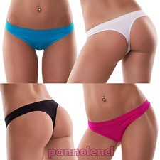 Perizoma donna slip tanga elasticizzato liscio basic intimo lingerie nuovo T3285