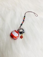 Japan Lucky Cat Red Phone Bell Charm Sakura Charm Pendant Flower Red Black Gift