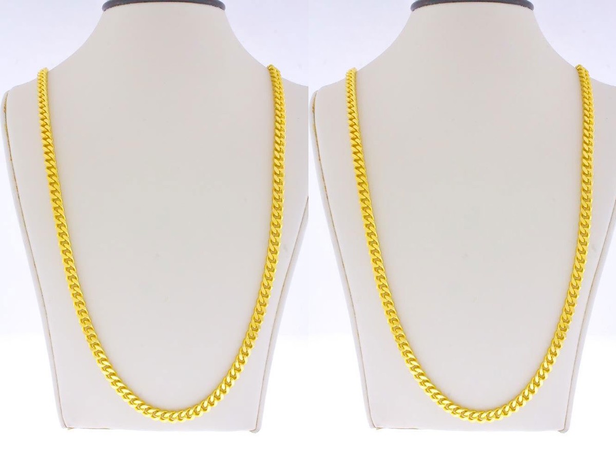 24K Yellow Gold Plated 5mm Miami Cuban Chain Necklace Men's Link