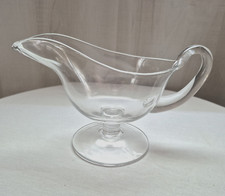 Vintage Luigi Bormioli Clear Glass Footed Gravy Boat Pitcher Collectible Elegant