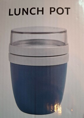 LUNCH POT ''Charlotte'' in blau, 100% auslaufsicher, sep.Behälter 500 / 200ml 