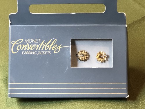 Monet Convertibles Earring Jackets Gold Plated, New In Earrings Fashion BN - Picture 2 of 11