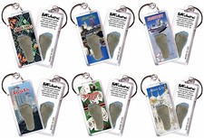 Atlantic City FootWhere® Souvenir Keychains. 6 Piece Set. Made in USA