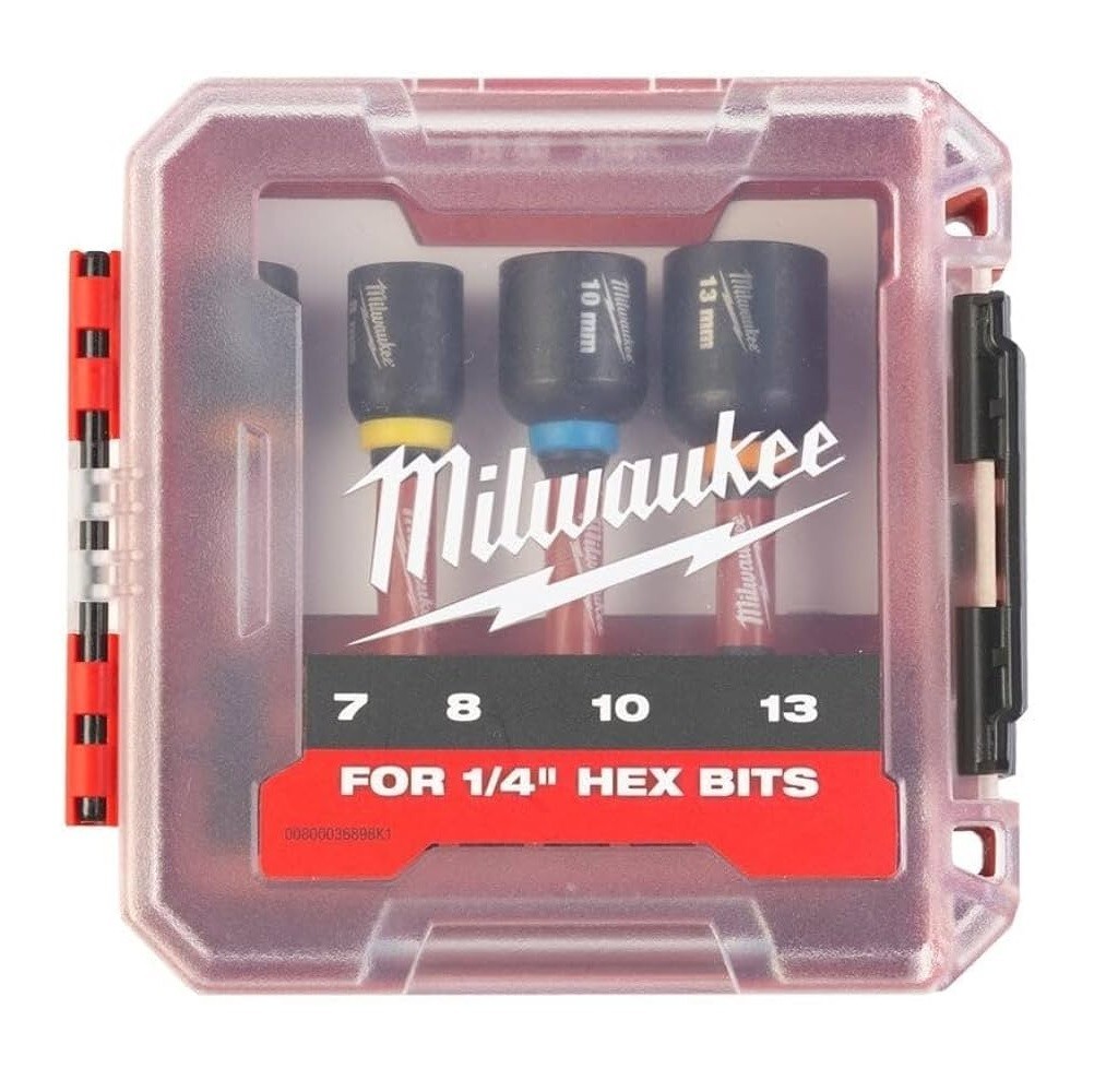 Milwaukee Nut Driver Set x4 7mm 8mm 10mm 13mm Nut Setters Nut Setters  4932492445