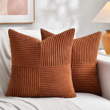 2 Packs Rust Boho Decorative Throw Pillow Covers 18X18 Inch for Couch Bed Sofa,