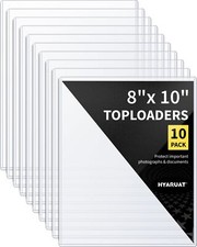 8x10 Toploaders - Clear Rigid Photo Protectors Hard Plastic Sleeves for Photo...