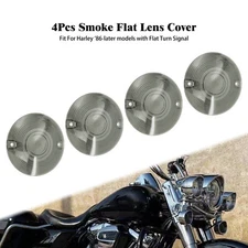 4x Smoke Turn Signal Light Lens Cover For Harley 86-23 Heritage Softail Touring
