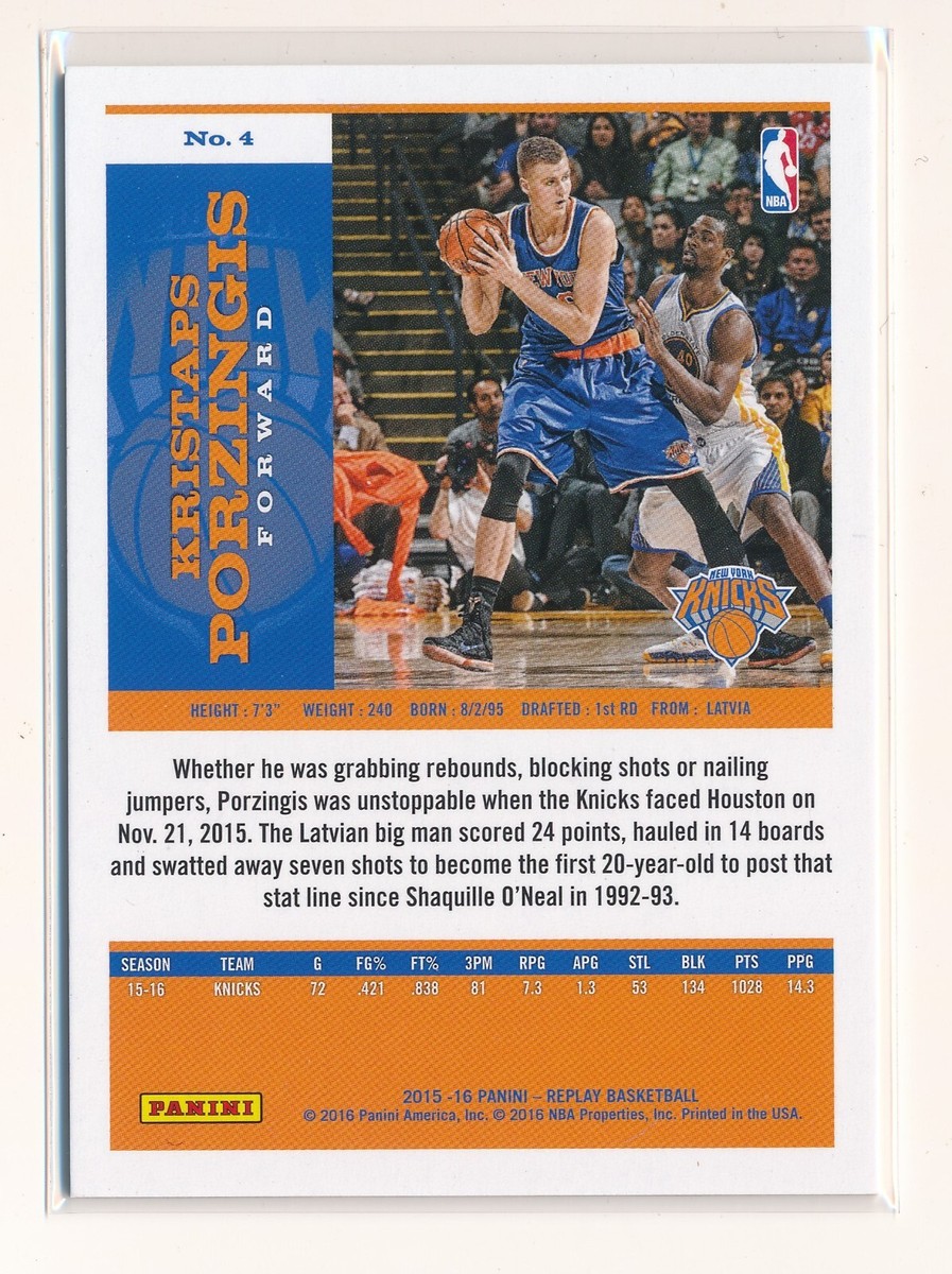 PANINI NBAカード REPLAY KRISTAPS PORZINGIS KNICKS 60/99 #4 送料