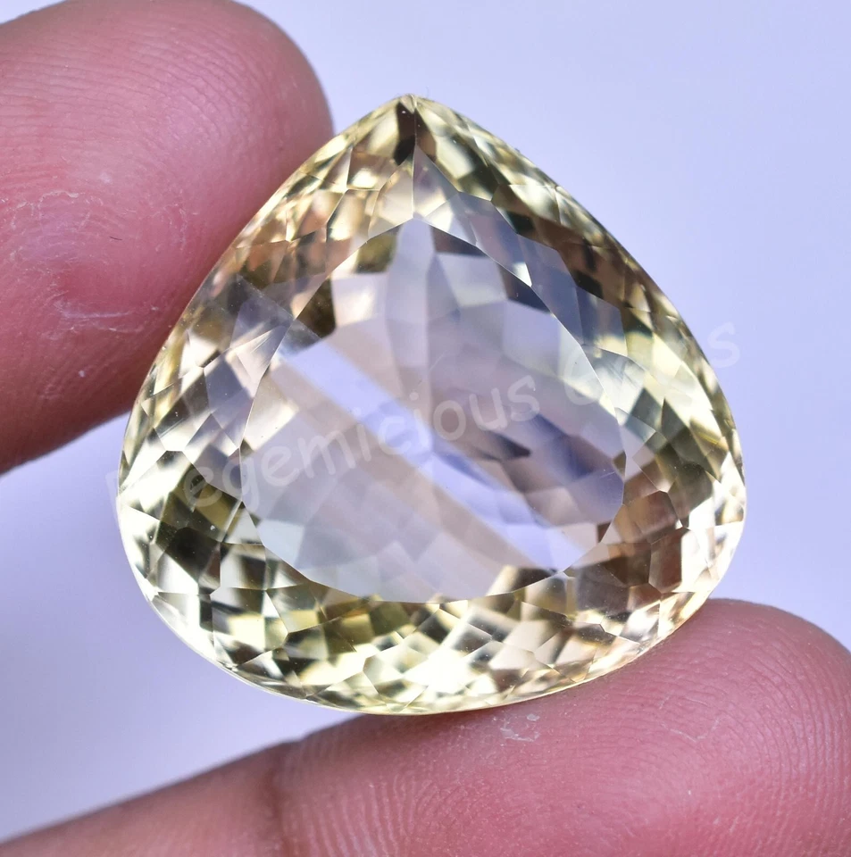 Turmalina amarilla natural impecable 45,20 quilates certificada pera llamativa piedra preciosa suelta Foto 4 de 4