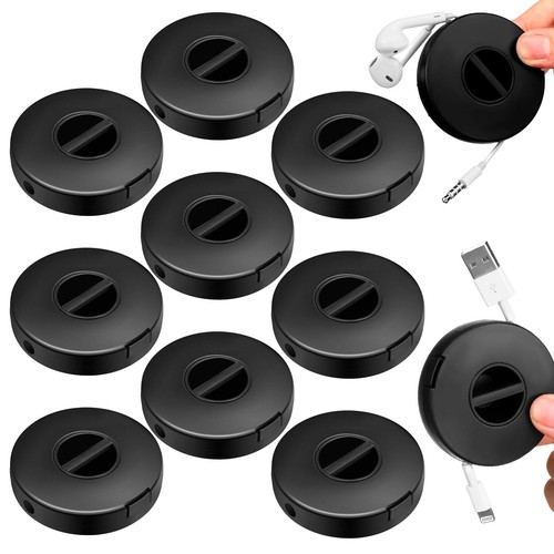 9 Pcs Charging Cord Organizer Portable Charger Cord Holder round Storage 