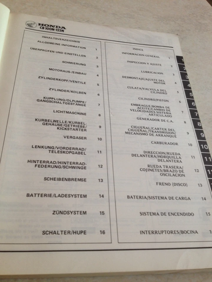 Honda CB125N CB100N CB CBN 100 125 CB125 Revisión Técnica Manual De Taller - Imagen 3 de 4