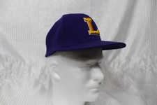 Pacific Headwear Purple Fitted Youth Hat w/ Raised Embroidered "L" in Yellow