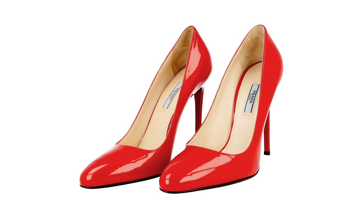 AUTH LUXURY PRADA PUMPS SHOES 1I084F RED LEATHER CLASSIC US 10 EU 40 40,5  UK