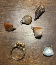 Custom Opal Ring And Jasper Pendants.