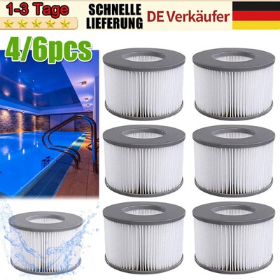 4/6pcs Filter Whirlpool für MSpa Outdoor Pool Ersatzfilter Kartusche aufblasbar
