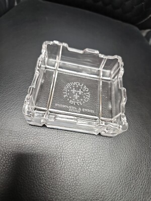 City Of Louisville Glass Ashtray Jerry E Abramson Mayor Engraving T284