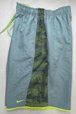 Nike Mens Green Drawstring Swim Trunks Net lining Swimwear Shorts Size XL