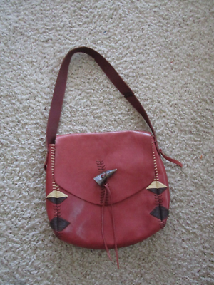 LUCKY BRAND Shoulder Purse NEW Boho Red Wine Leather  display picture 2