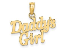 14K Yelllow and Rose Gold Daddys Little Girl Charm Pendant NO CHAIN 