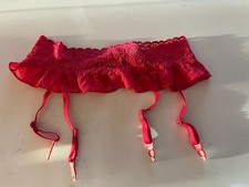 Victoria's Secret Garter Belt NEW Red Lace Extra Small/ Small XS/S Back Closure