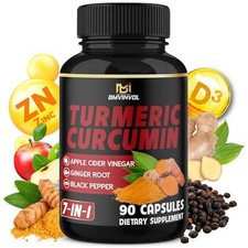 Turmeric Curcumin - 95 Curcuminoids and Apple Cider Vinegar, Ginger Root and -