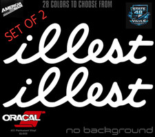 2x Illest Sticker Vinyl Decal Logo Ill Euro Drift Lowered Fatlace Stance Jdm Tdr