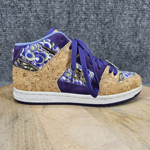 DC Miami Ink 2009 Women’s Size 6 Grape Purple Cork Mid Top Skateboard Shoes