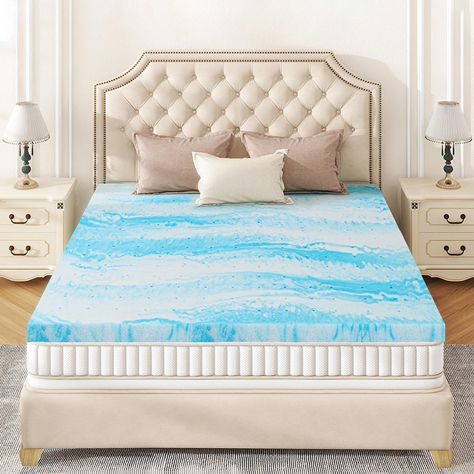 Mattress Topper Twin - 2 Inch Memory Foam Mattress Topper Cooling Gel Infusio...