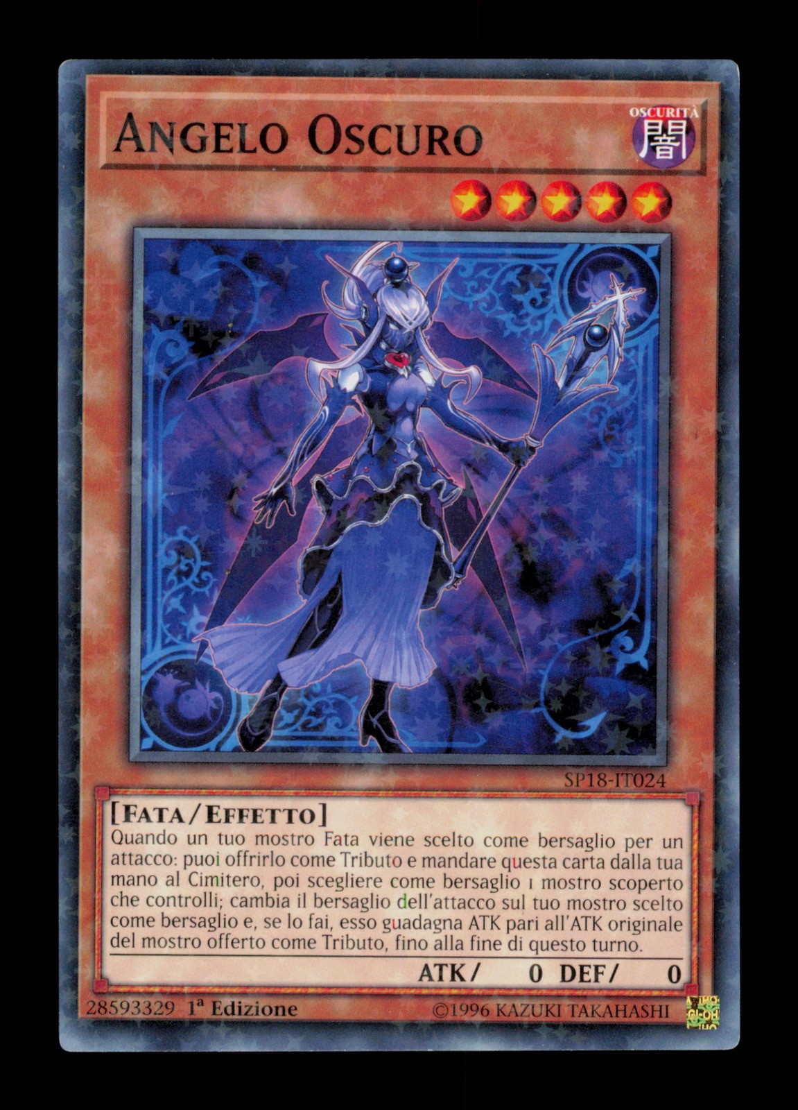 Angelo Oscuro SP18-IT024 Holo Yu-Gi-Oh 1996  Trading Card TCG CCG