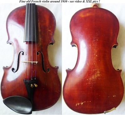 FINE OLD FRENCH VIOLIN 1920 - video - ANTIQUE MASTER RARE バイオリン скрипка 小提琴 601