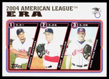 2005 Topps #341 2004 AL ERA (Santana/Schilling/Westbrook) - EX