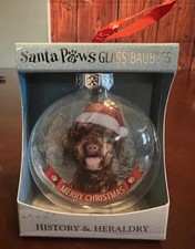 dog Labradoodle Ornament Santa Paws Bauble History  Heraldry Christmas