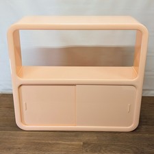 Vintage Modular Plastic Bathroom Space Age Wall Mounted Cabinet Shelf MCM Peach