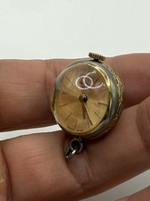 Vintage Swiss Pendant Watch  Hand Wound Mechanical  Working  Gold Tone Charm