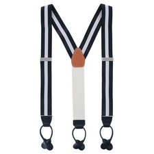 Trafalgar Men's Montague Center Stripe Nylon Button End Suspenders