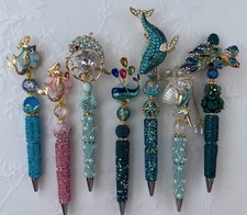 Custom beaded pens. Bling Sea life Gifts. Basket filler. Journal. Collect 