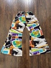 Vintage 90  s Jams World Abstract Colorful  Monaco  Palazzo Pant XS Wide Leg