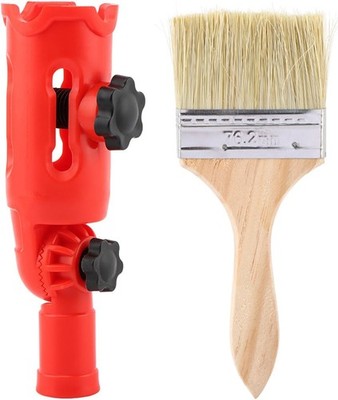 Multi-Angle Paint Brush Extender with Brush, 1.54 inches, Red+wood 