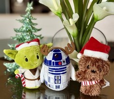 Hallmark Itty Bittys Star Wars Lot of 3 Christmas Plush R2-D2, Yoda, Chewbacca