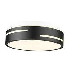  Black Ceiling Light, 12" Industrial Flush Mount E26-12 Inch Matte Black