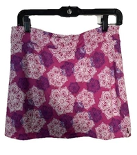 TRANQUILITY Med Pink & White Geo Design Tennis Golf Skirt Skort Size M