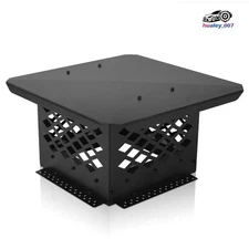 12" x 12" Chimney Cap Flue Caps Fireplace Chimney Cover Black Adjustable Outside