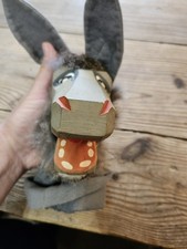 Vintage Wooden Donkey Hand Puppet-Hahn Germany-1960s MCM-Lotte Sievers-RARE