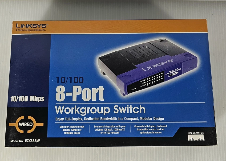 Linksys EZXS88W Workgroup Switch 10/100 8-PORT  - Image 2 of 4