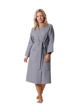 Turkish Linen Waffle Knit Lightweight Kimono Spa  Bath Robes for Women - Qui...